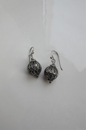Silver Cufflink Botun Earrings